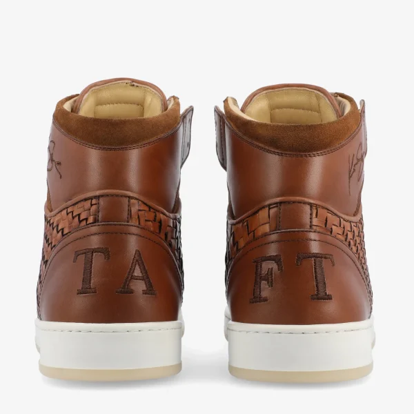 Rapido Brown Leather Sneakers - Brown Woven | -TAFT Fashion