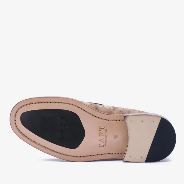 The Fitz Loafer In Champagne - Velvet Loafers | -TAFT New