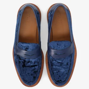 The Fitz Loafer In Deep Azure - Velvet Loafers | -TAFT Clearance