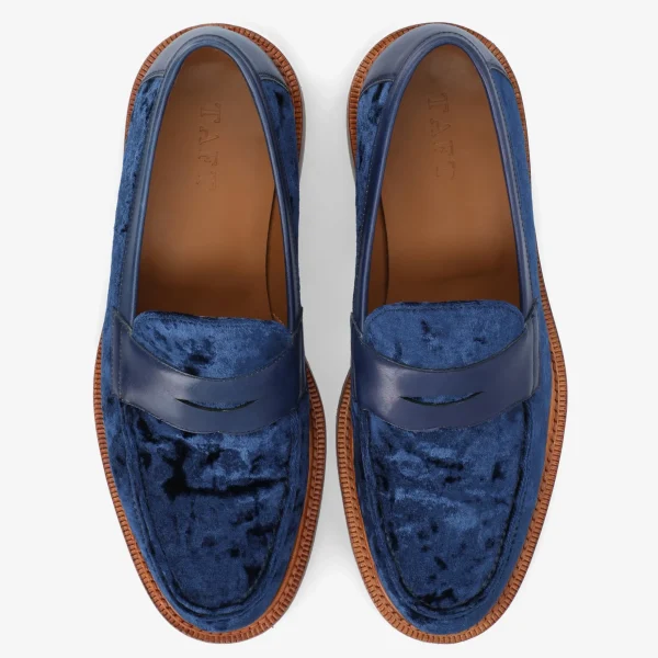 The Fitz Loafer In Deep Azure - Velvet Loafers | -TAFT Clearance