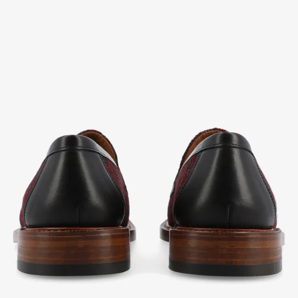 The Fitz Maroon Mens Loafers - Maroon Check | -TAFT Online