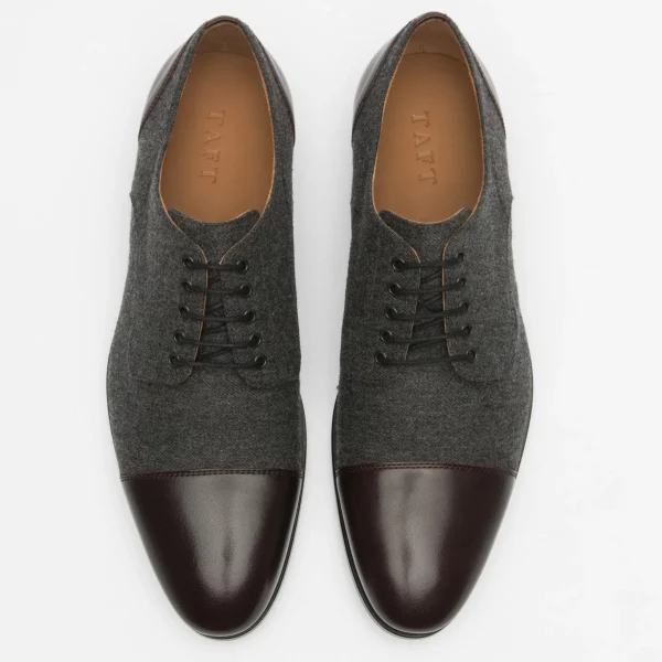 The Jack Shoe In Grey/Oxblood Leather | -TAFT Flash Sale