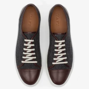The Jack Sneaker In Grey/Oxblood - Wool Sneakers | -TAFT Cheap