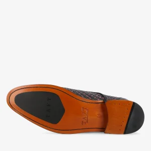 The Lucca Double Monk Strap Shoe In Black Woven | -TAFT Flash Sale