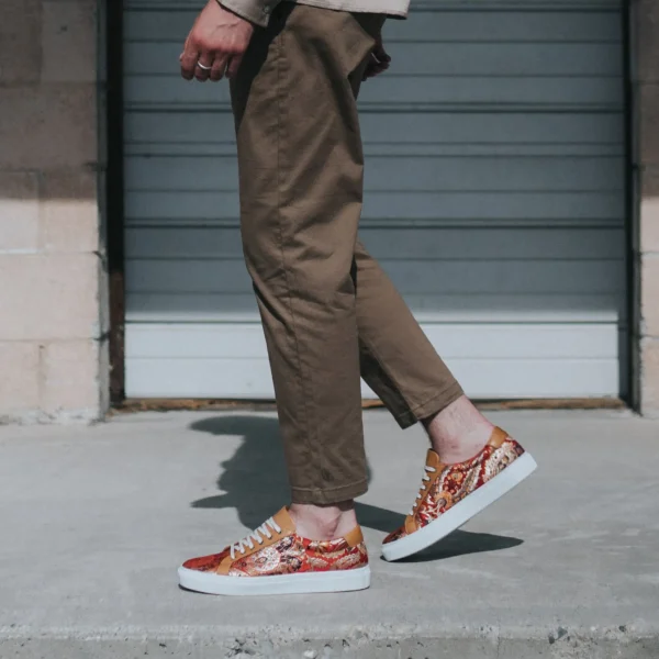 The Sneaker In Red Paisley - Unique Sneakers | -TAFT Clearance