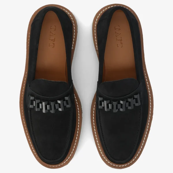 The Verona Loafer In Black - Black Suede Loafer | -TAFT Clearance